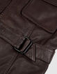 Bruin leren safari-jack met riem voor dames-9