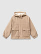 Beige parka met kap binnenkant ecru meisjes-1
