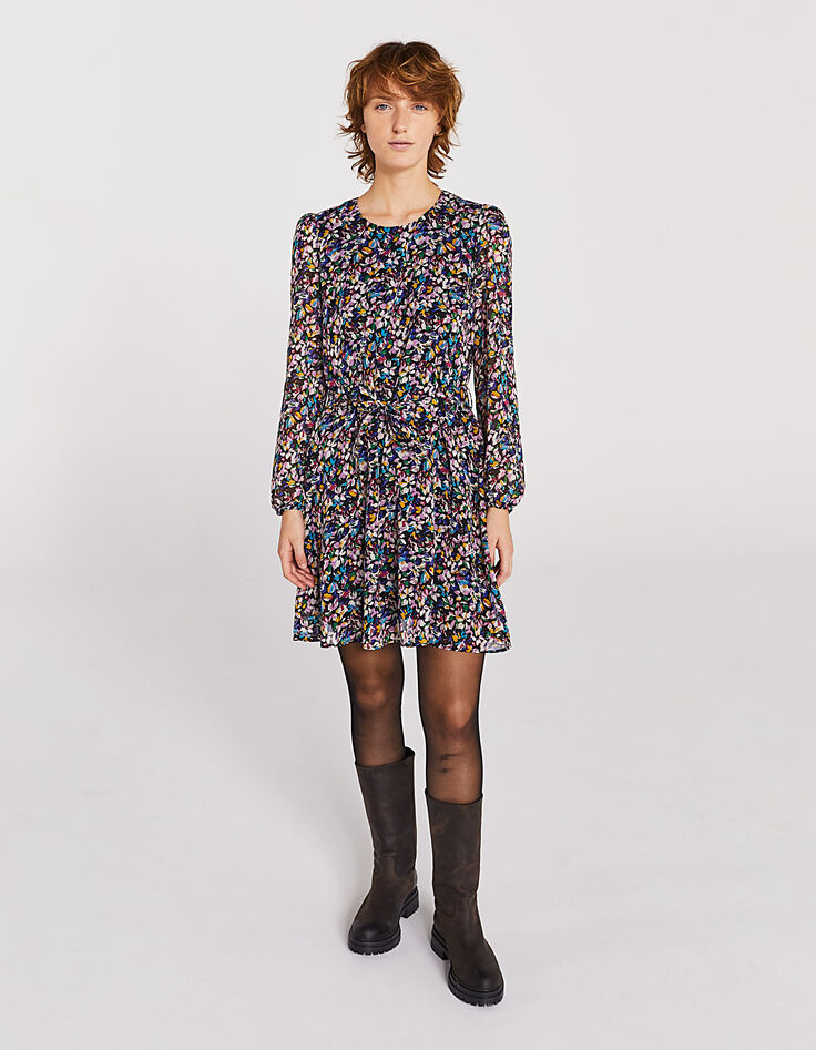 Robe courte imprim&eacute; floral femme-5