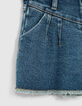 Medium blue jeansshort franjes aan de pijpen meisjes-4