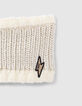 Cremewei&szlig;er Stricksnood mit Blitzpatch f&uuml;r Babym&auml;dchen-2