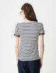 Women's short-sleeved lace sailor T-shirt-3