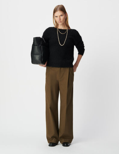 Jersey negro punto calado reversible mujer - IKKS