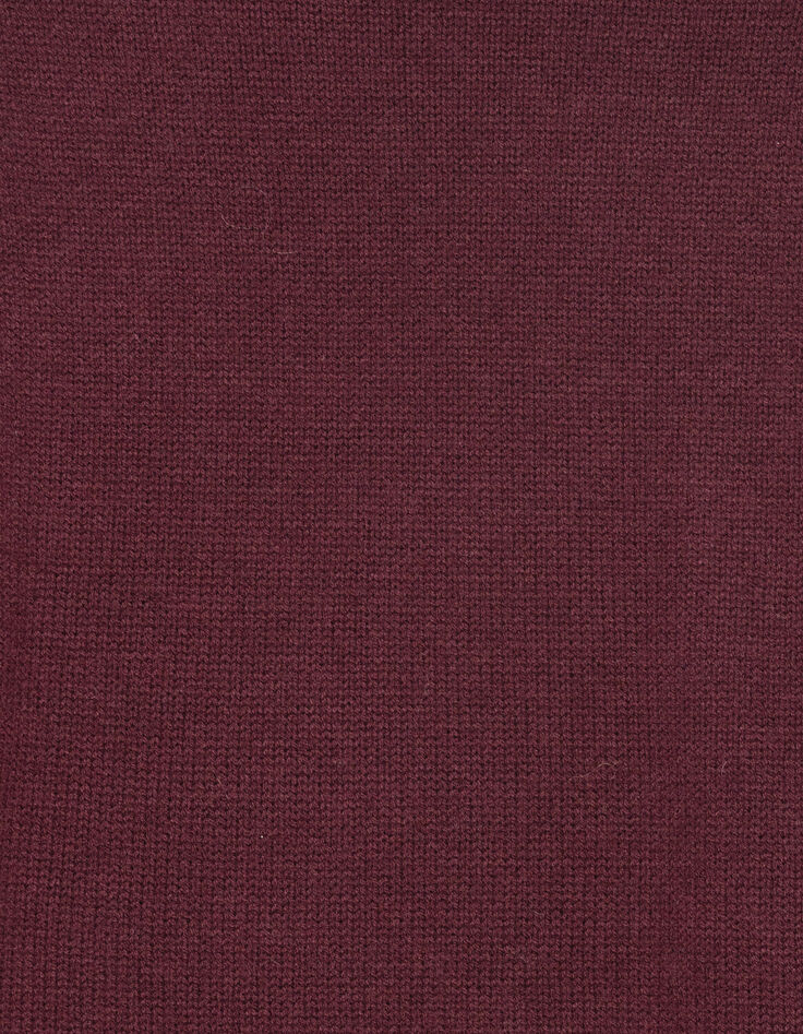 Pull bordeaux tricot manches ajourées Femme-7