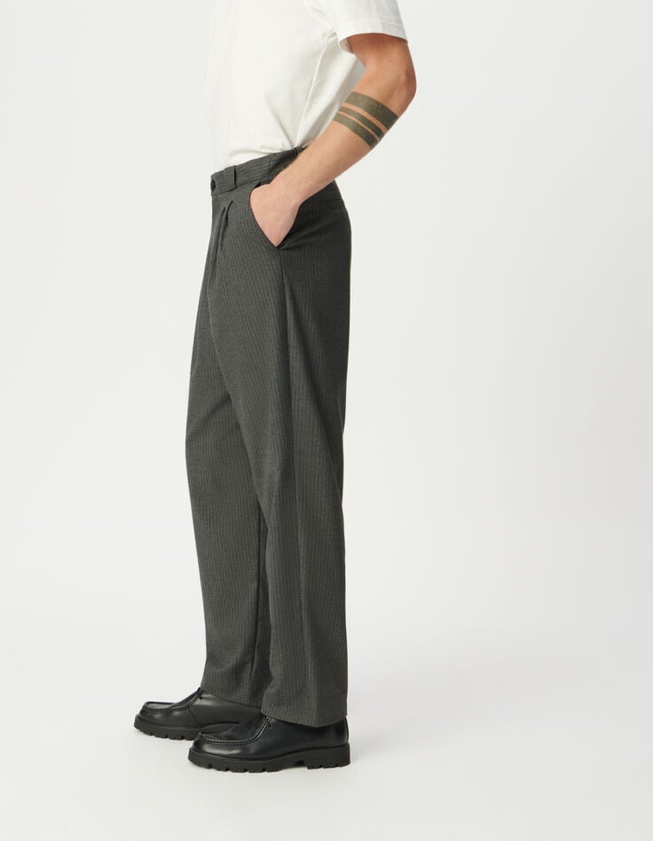 Men’s grey pinstripe suit trousers-4 Men’s grey pinstripe suit trousers-4