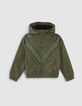 Boys' khaki Reflective V-seam windcheater-2