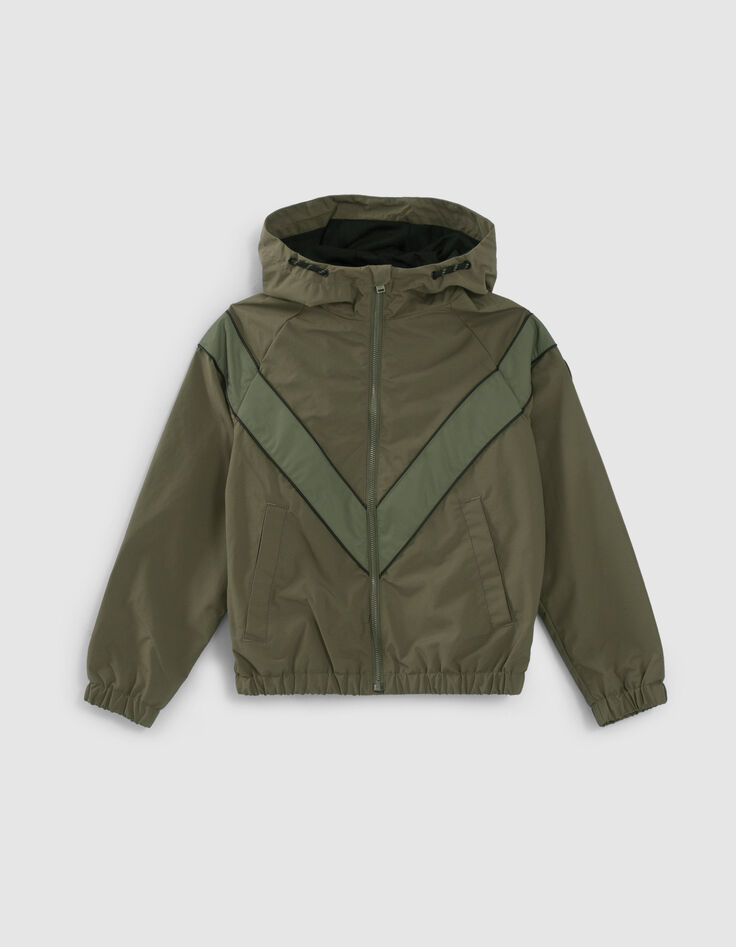 Boys' khaki Reflective V-seam windcheater-2 Boys' khaki Reflective V-seam windcheater-2