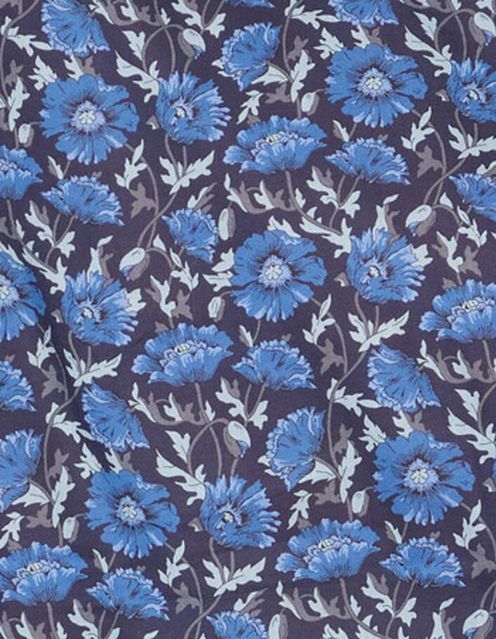 Camisa SLIM azul oscuro tela Liberty con motivo floral Hombre - IKKS