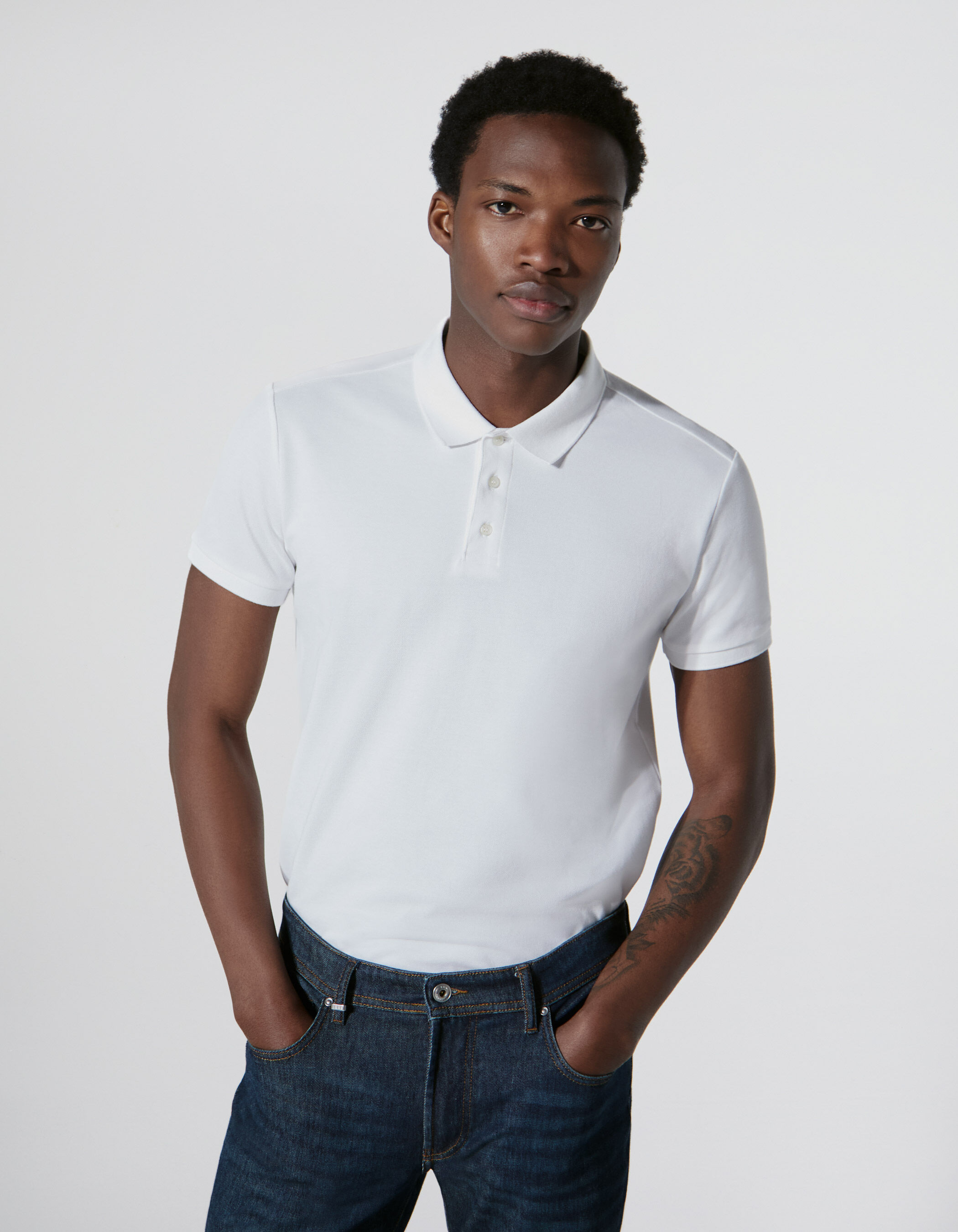 Pique knit polo shirts top