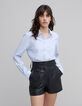 Women's blue white striped shirt-2