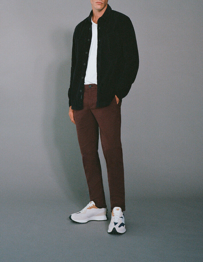 Pantalon chino SLIM burgundy Homme-4