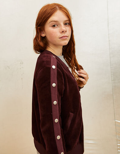 Girls' burgundy cardigan - IKKS