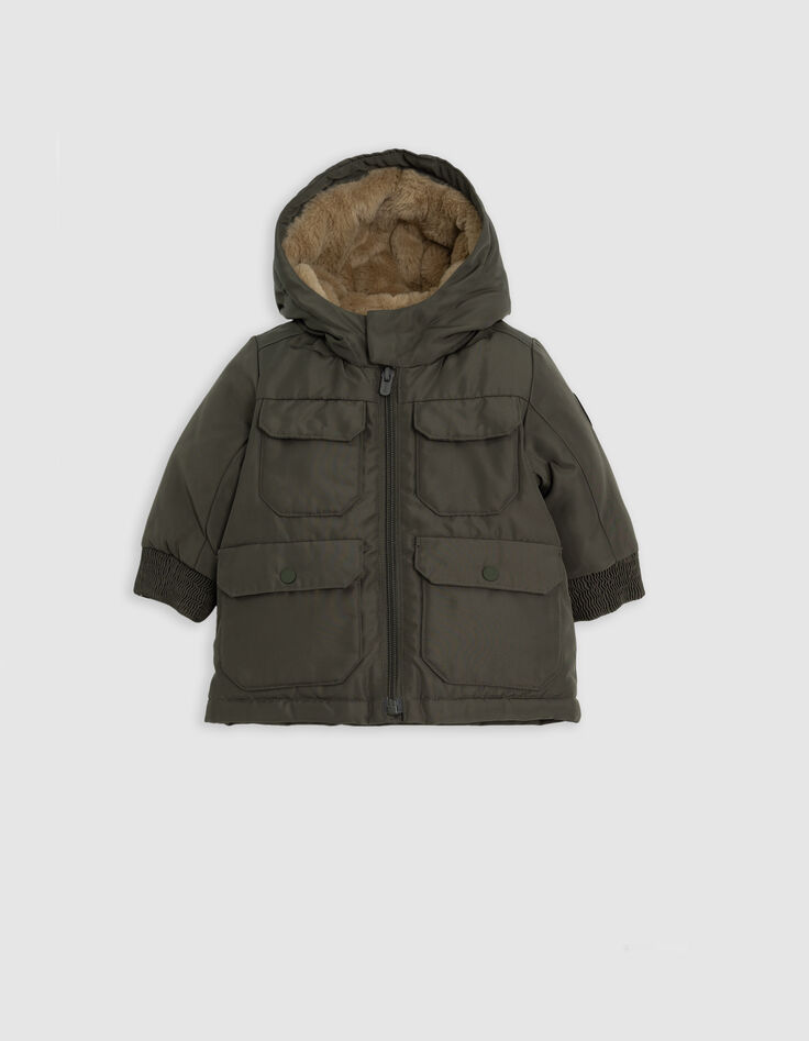 Baby Boy khaki nylonbeschichteter Parka-1