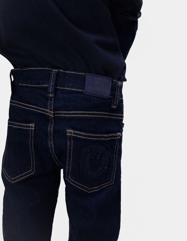 Unwashed SLIM jeans met badge en borduursel jongens-4 Unwashed SLIM jeans met badge en borduursel jongens-4