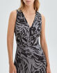 Pure Edition-Women’s grey long zebra print dress-3