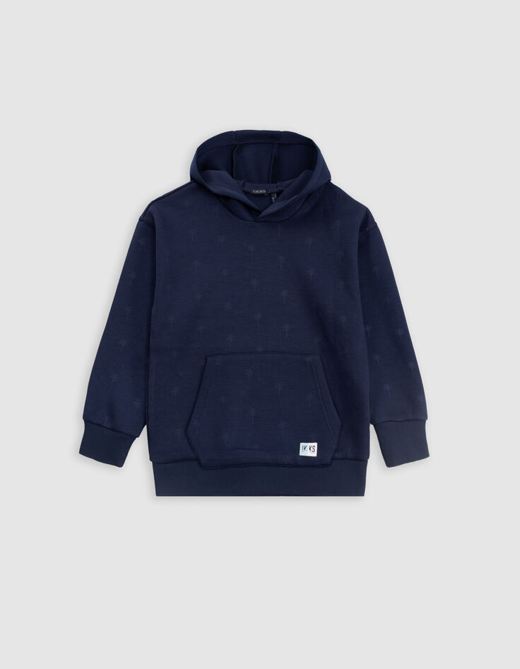 Sudadera beige capucha palmeras niño-2
