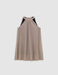 Lockeres goldenes Kleid mit Schnürung hinten Damen-6