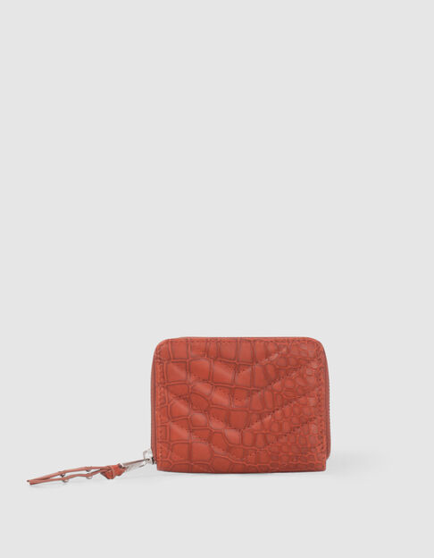 Portefeuille 1440 mini Compagnon oranje reliëfleer Dames