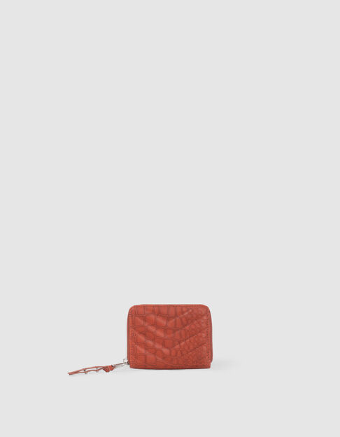 Women’s orange embossed leather 1440 mini Compagnon wallet