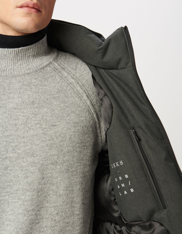 Grijze pufferjas WATERPROOF kap Heren-4