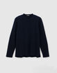 Men's navy embossed mesh T-shirt-6