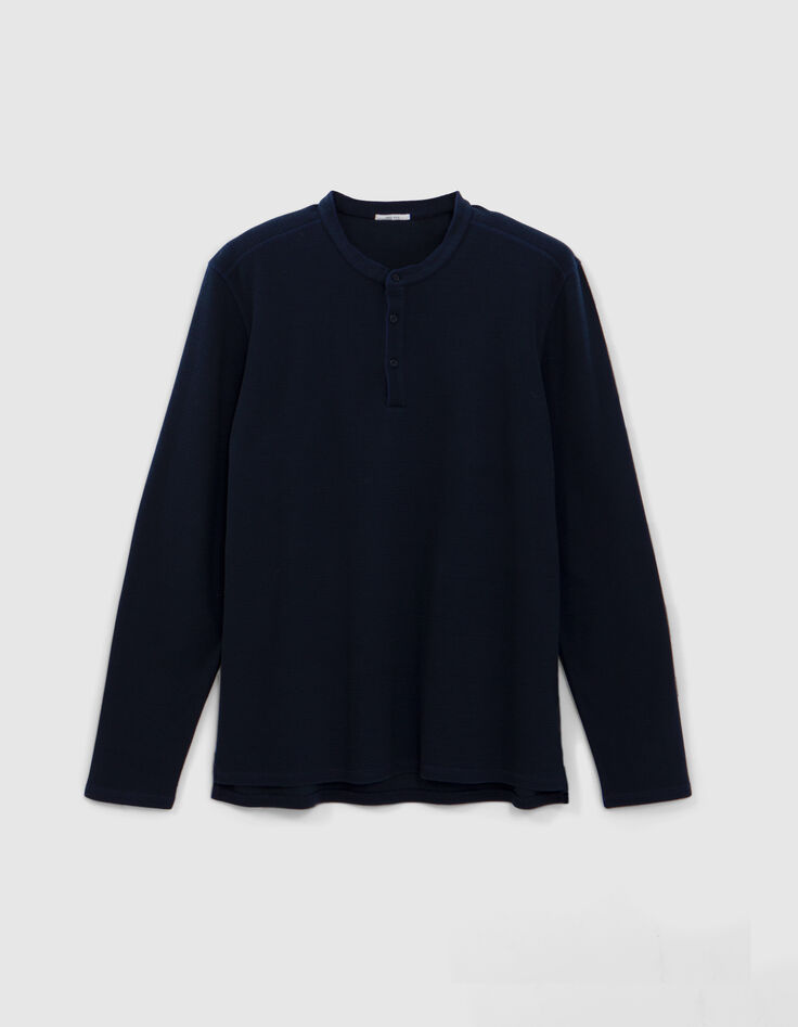 Men's navy embossed mesh T-shirt-6
