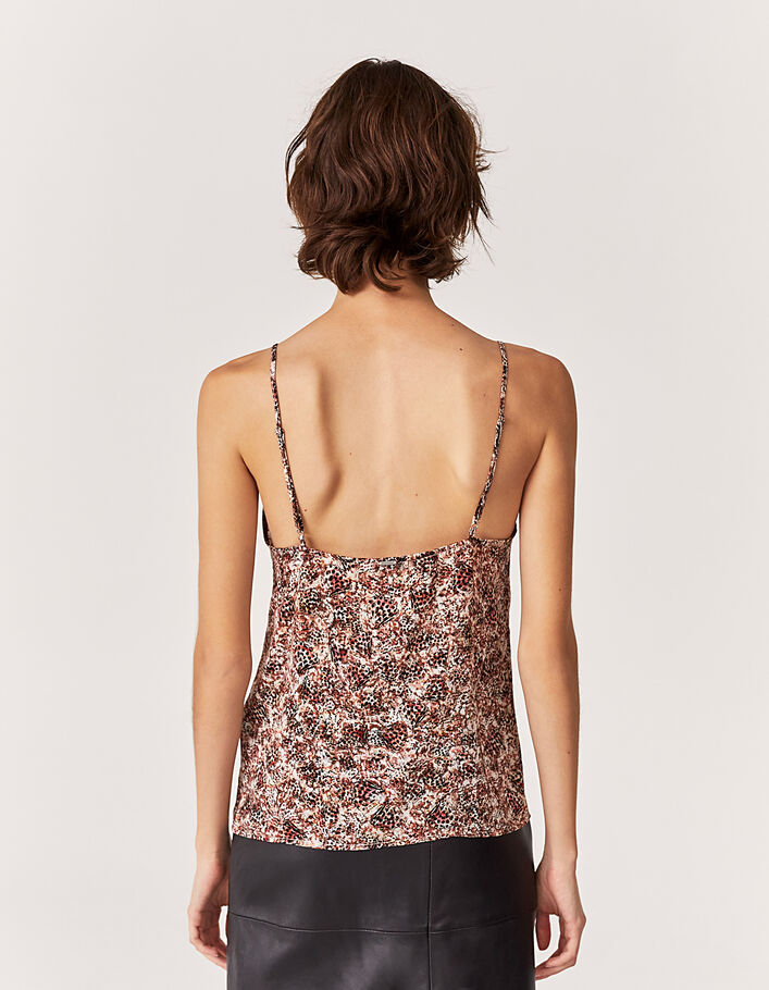 Women's lace & butterfly print recycled fabric camisole - IKKS