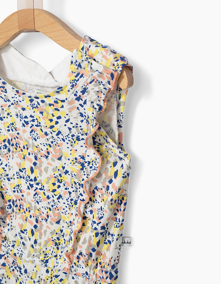 Witte jumpsuit met arty print voor babymeisjes-3