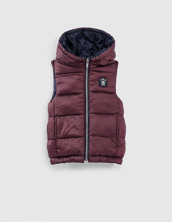 Boys’ navy and burgundy reversible padded jacket-6 Boys’ navy and burgundy reversible padded jacket-6