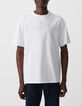 Men&rsquo;s white DRY FAST T-shirt with embossed slogan-2