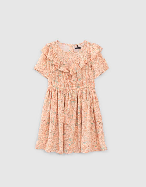 Vestido melocotón Ecovero™ floral niña