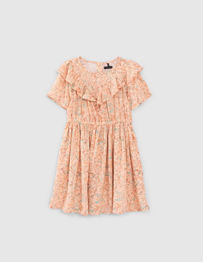 Perzik jurk Lenzing™ Ecovero™ met bloemenprint meisjes - IKKS