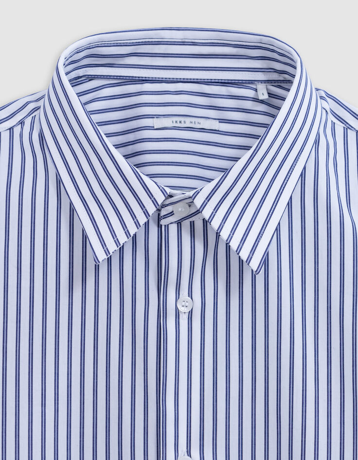 Chemise REGULAR bleu ray&eacute;e 100% coton Homme-7