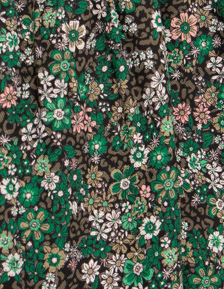 Khaki blouse LENZING™ ECOVERO™ bloemenprint meisje-7