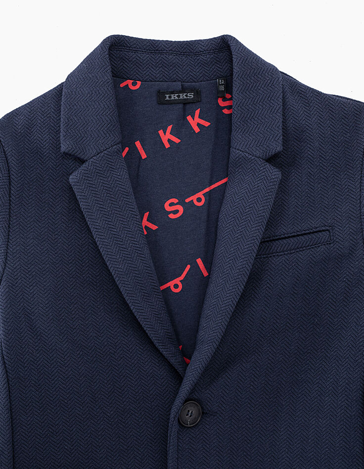 Navy tricot colbert jongens-3