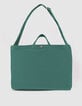 Sac totebag vert toile broderie Femme-4