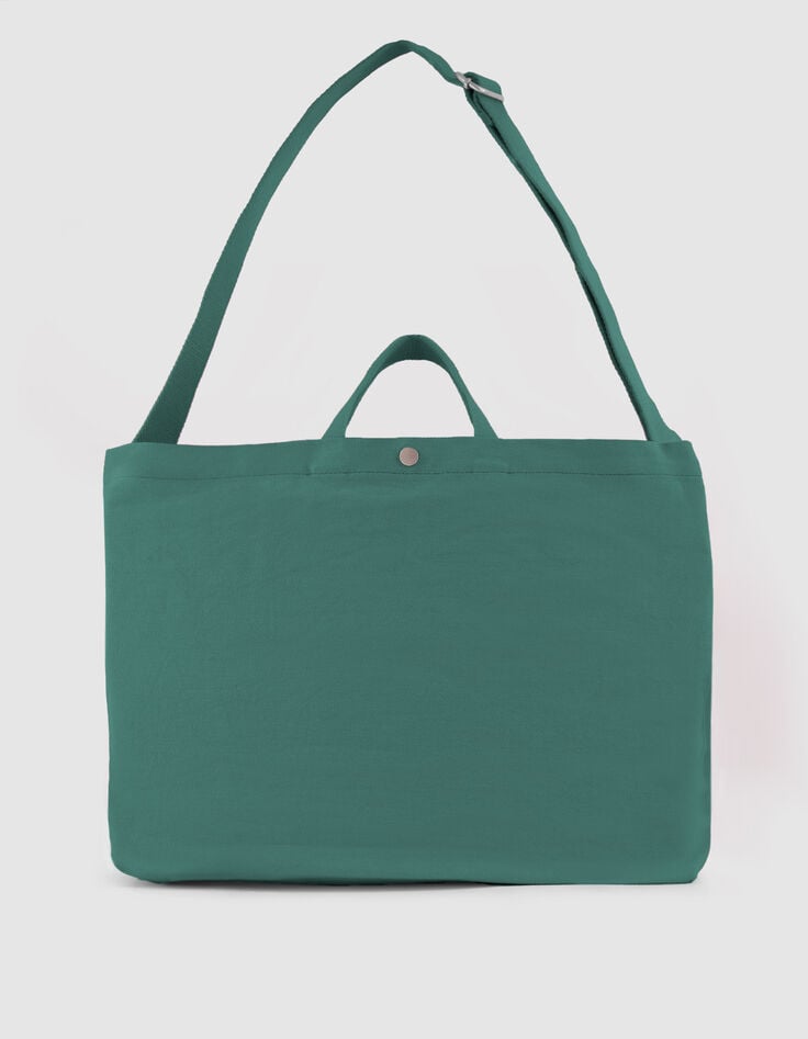 Sac totebag vert toile broderie Femme-4