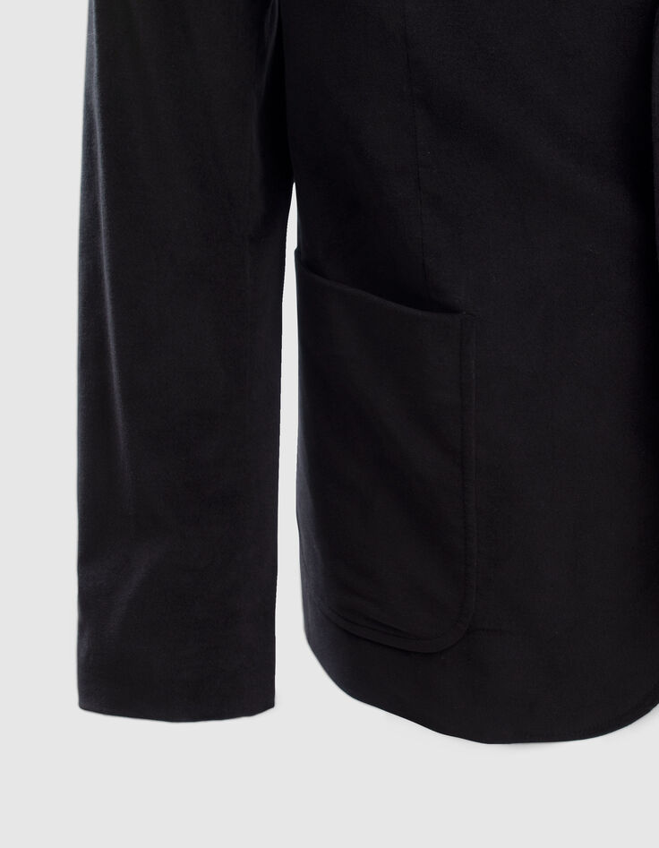 Men’s black smooth velvet suit jacket-3