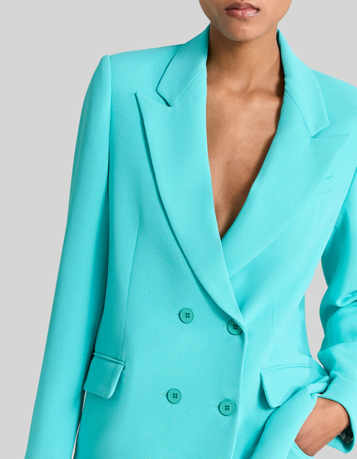 Women's azure blue oversize suit jacket-4