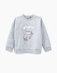 Sudadera gris visual lengua THE ROLLING STONES niño-1