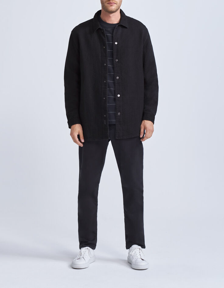 Zwart REGULAR overshirt biokatoen Heren-6