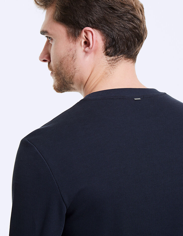 Sudadera marina punto relieve Los Ángeles Hombre-5