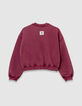 Sweat bordeaux maxi typo brodée fille-6