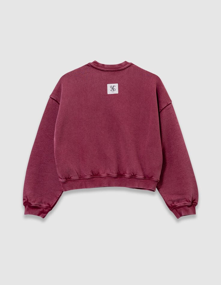 Sweat bordeaux maxi typo brodée fille-6 Sweat bordeaux maxi typo brodée fille-6