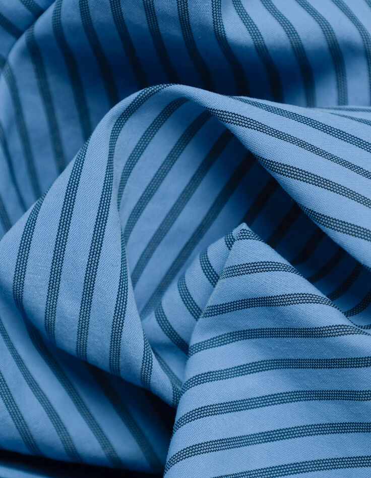 Herren EASY CARE slim blau gestreiftes Hemd-10