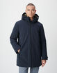Marineblauwe parka met capuchon voor heren - WATERDICHT-1