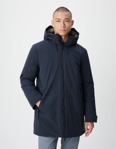 Marineblauwe parka met capuchon voor heren - WATERDICHT - IKKS