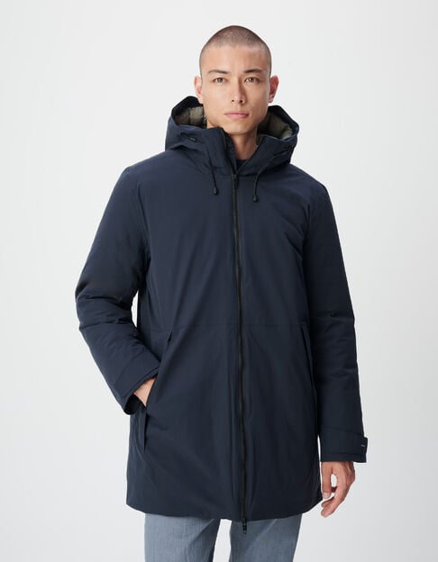 Marineblauwe parka met capuchon voor heren - WATERDICHT - IKKS