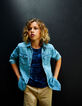 Boys' faded blue denim shirt -1