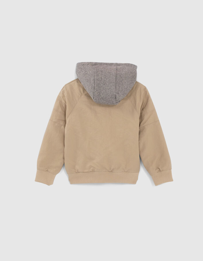 Boys’ beige nylon/grey reversible bomber jacket - IKKS